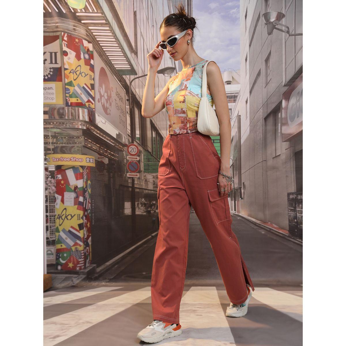 بنطال كارجو بحزام خصر طوكيو توكيز × ستايلي-women-clothing-bottoms-trousers-image-2