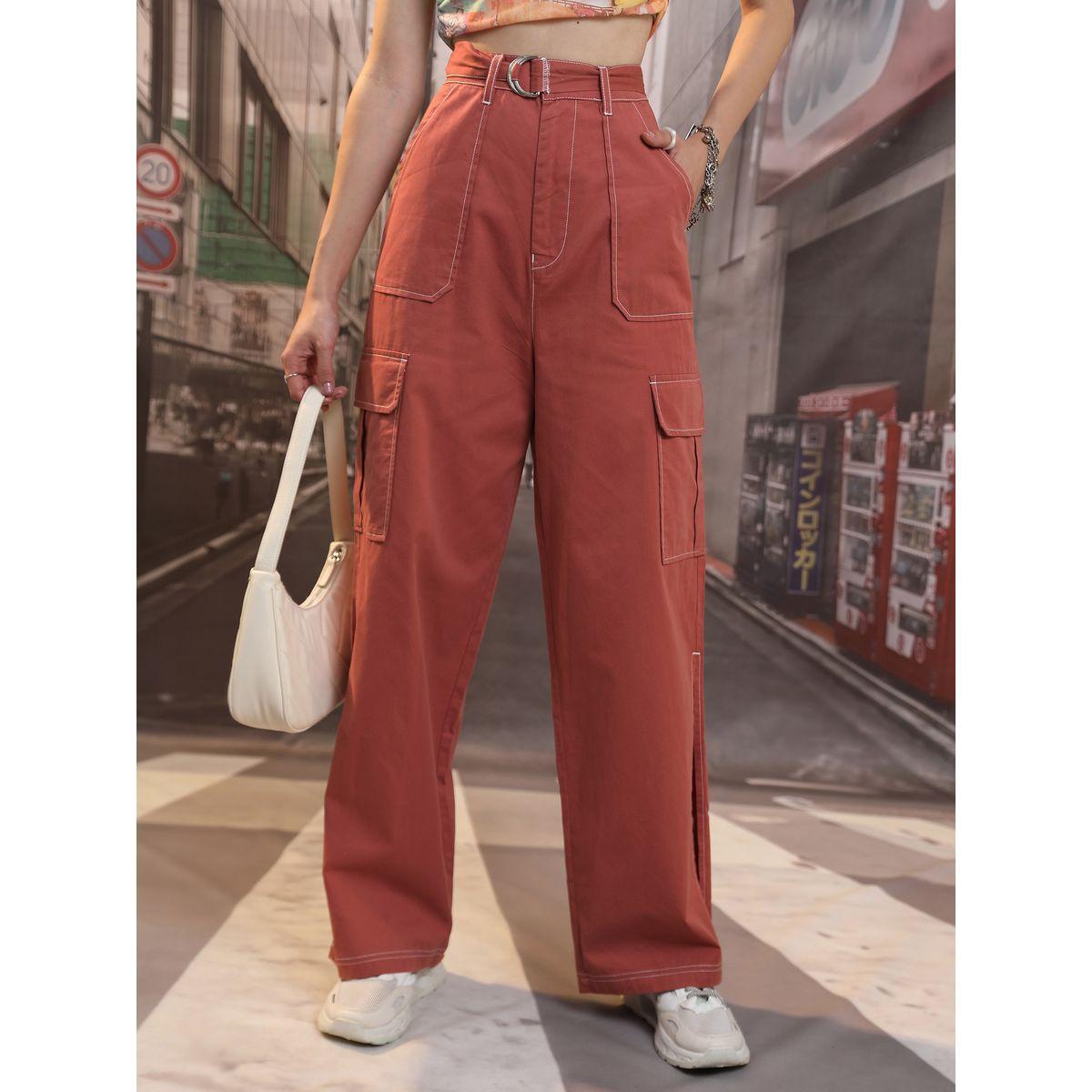 Tokyo Talkies X Styli High Rise Belted Cargo Trouser-women-clothing-bottoms-trousers-image-4
