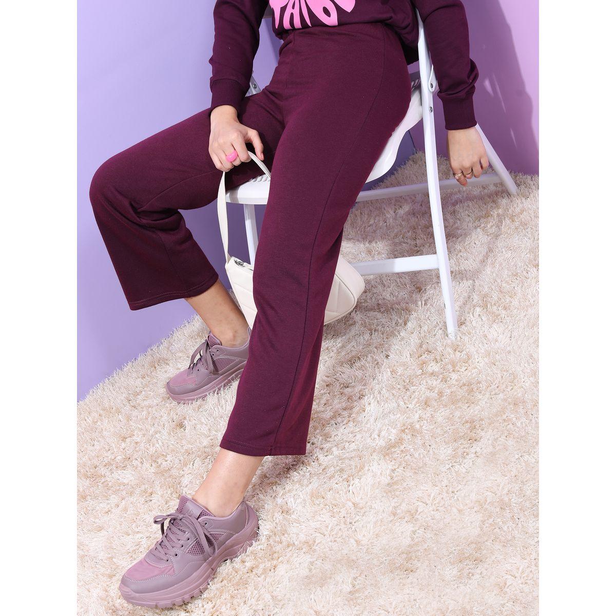 Tokyo Talkies X Styli Solid Fit & Flared Pants with Elastic Waistband-women-clothing-bottoms-trousers-image-1