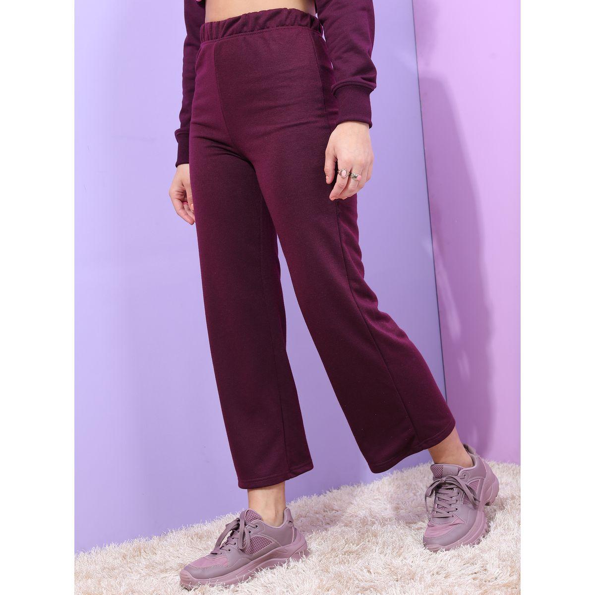Tokyo Talkies X Styli Solid Fit & Flared Pants with Elastic Waistband-women-clothing-bottoms-trousers-image-4