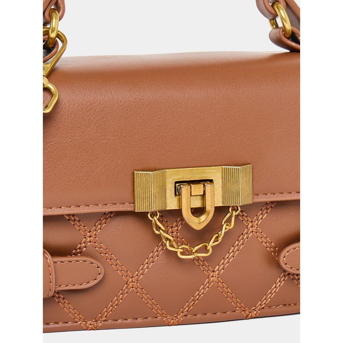 Styli Stitch Detail Buckle Belt Accent Handbag-women-bagsandwallets-handbags-image-2