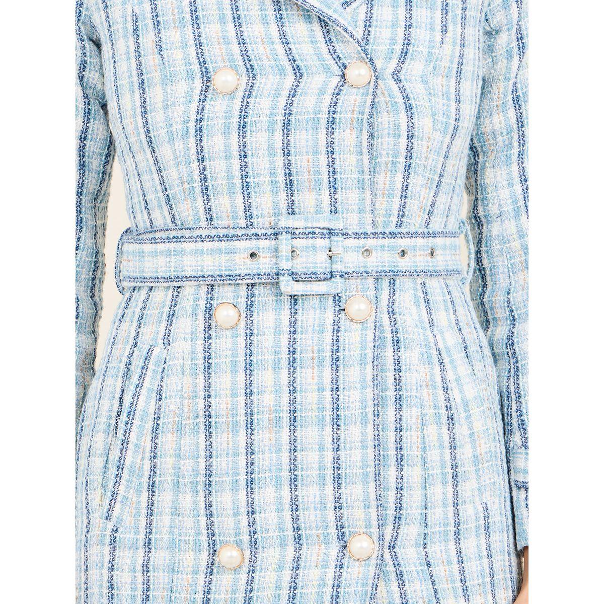 بليزر تويد بصدر مزدوج مع حزام خصر-women-clothing-dresses-image-3