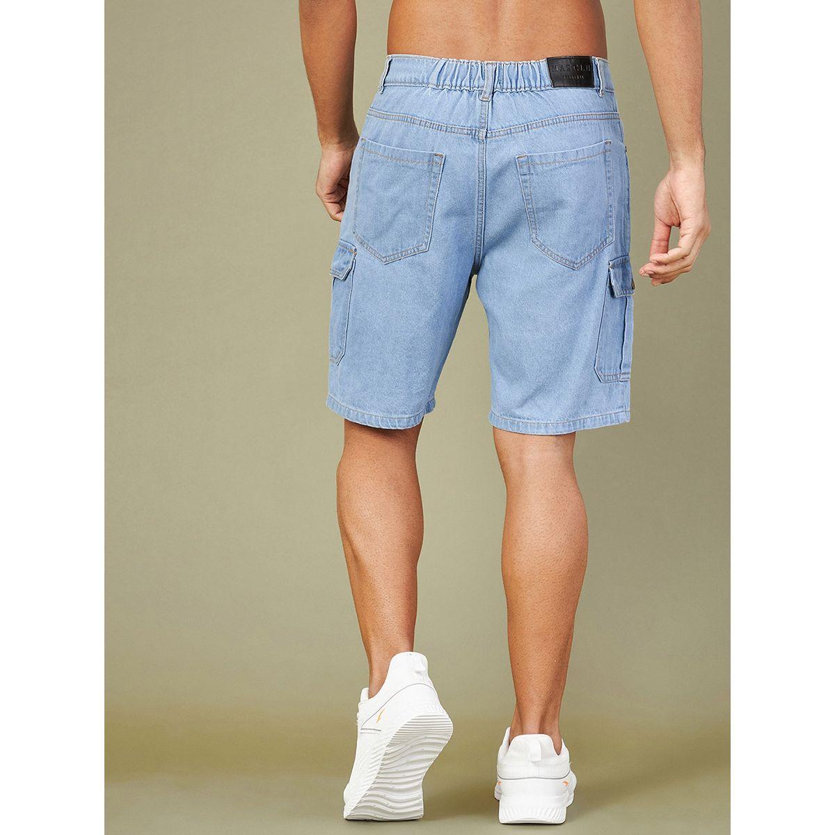 شورت دنيم بنمط كارجو ماسكلن ساسافراس × ستايلي-men-clothing-bottoms-shorts-image-2