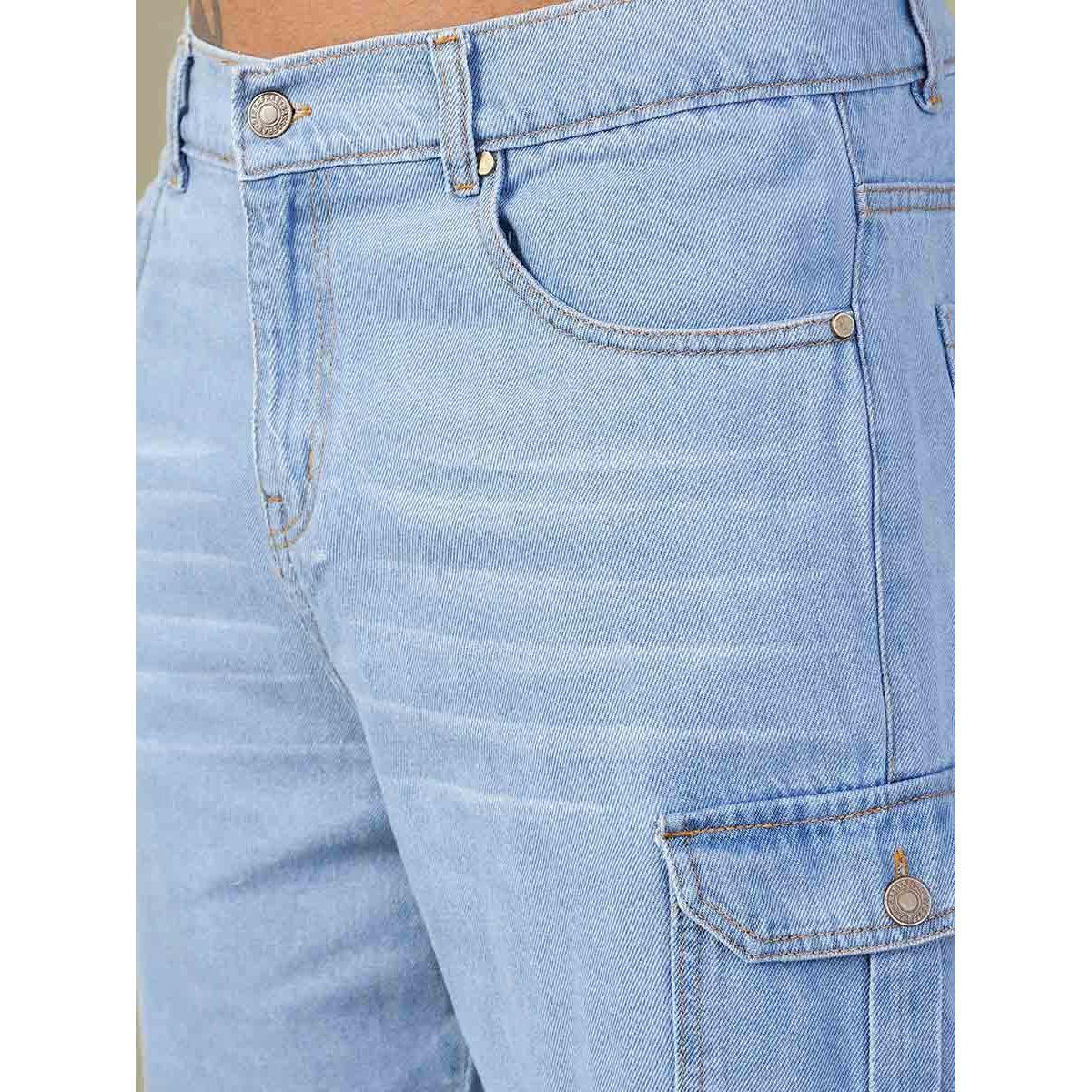 شورت دنيم بنمط كارجو ماسكلن ساسافراس × ستايلي-men-clothing-bottoms-shorts-image-3