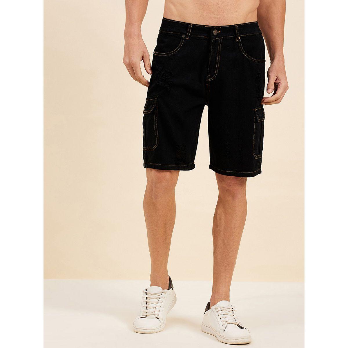 شورت كارجو بتداخلات مدروزة ماسكلن ساسافراس × ستايلي-men-clothing-bottoms-shorts-image-1