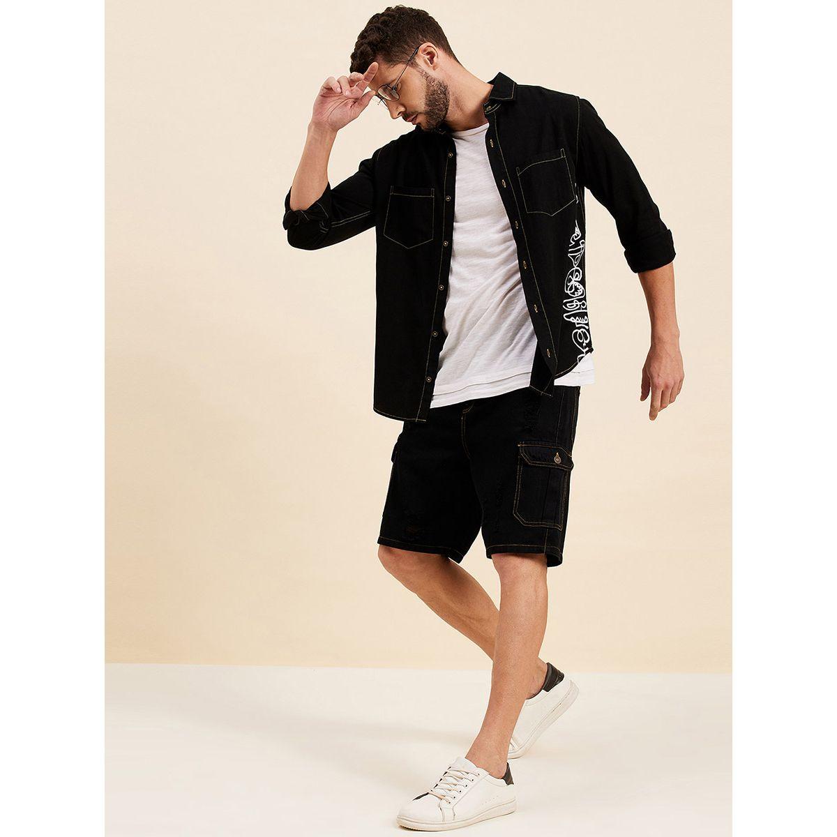 شورت كارجو بتداخلات مدروزة ماسكلن ساسافراس × ستايلي-men-clothing-bottoms-shorts-image-4