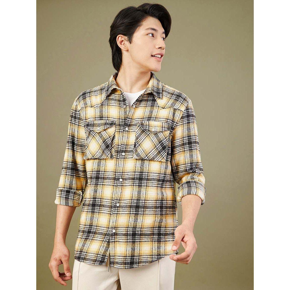 قميص كاروهات بجيوب على الصدر ماسكلن ساسافراس × ستايلي-men-clothing-shirts-image-1
