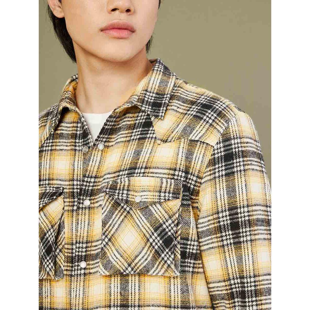 Mascln Sassafras X Styli Flannel Check Regular Shirt with Flap Pocket-men-clothing-shirts-image-2