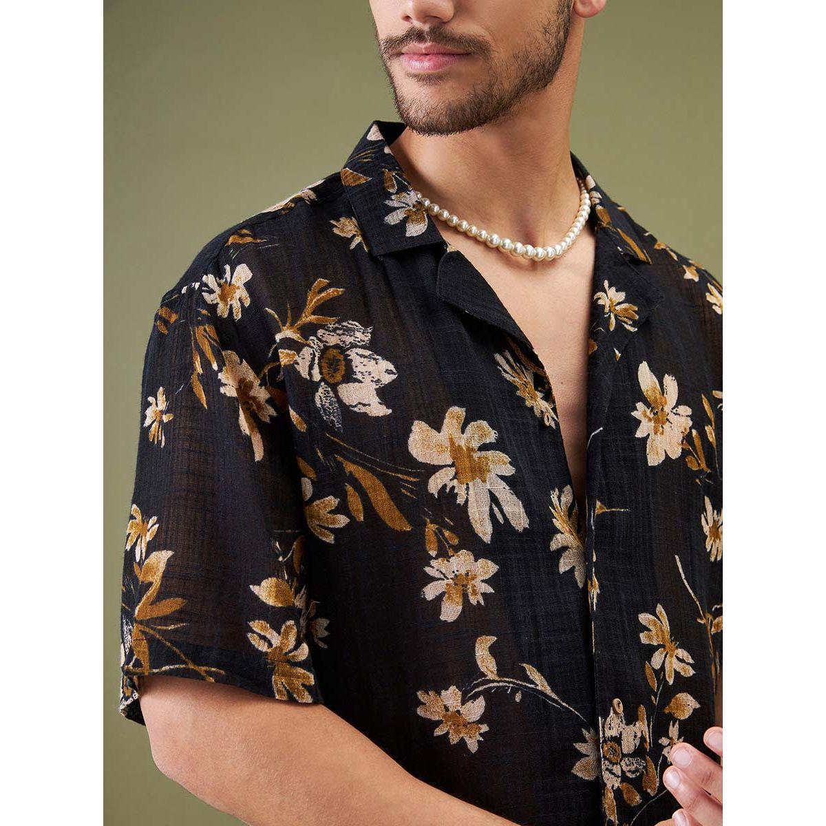 قميص بطبعة زهور وقصة مريحة ماسكلن ساسافراس × ستايلي-men-clothing-shirts-image-2
