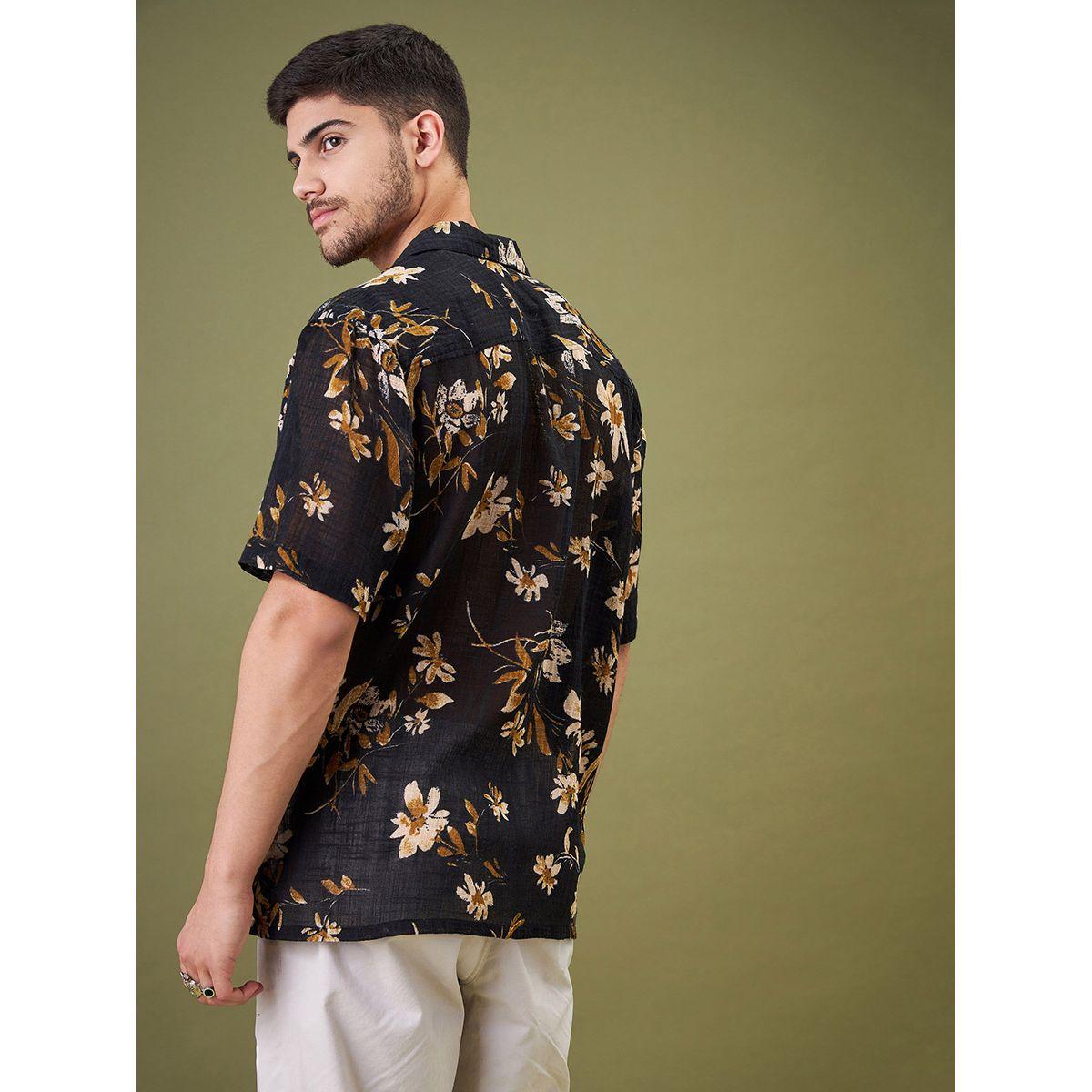 قميص بطبعة زهور وقصة مريحة ماسكلن ساسافراس × ستايلي-men-clothing-shirts-image-3