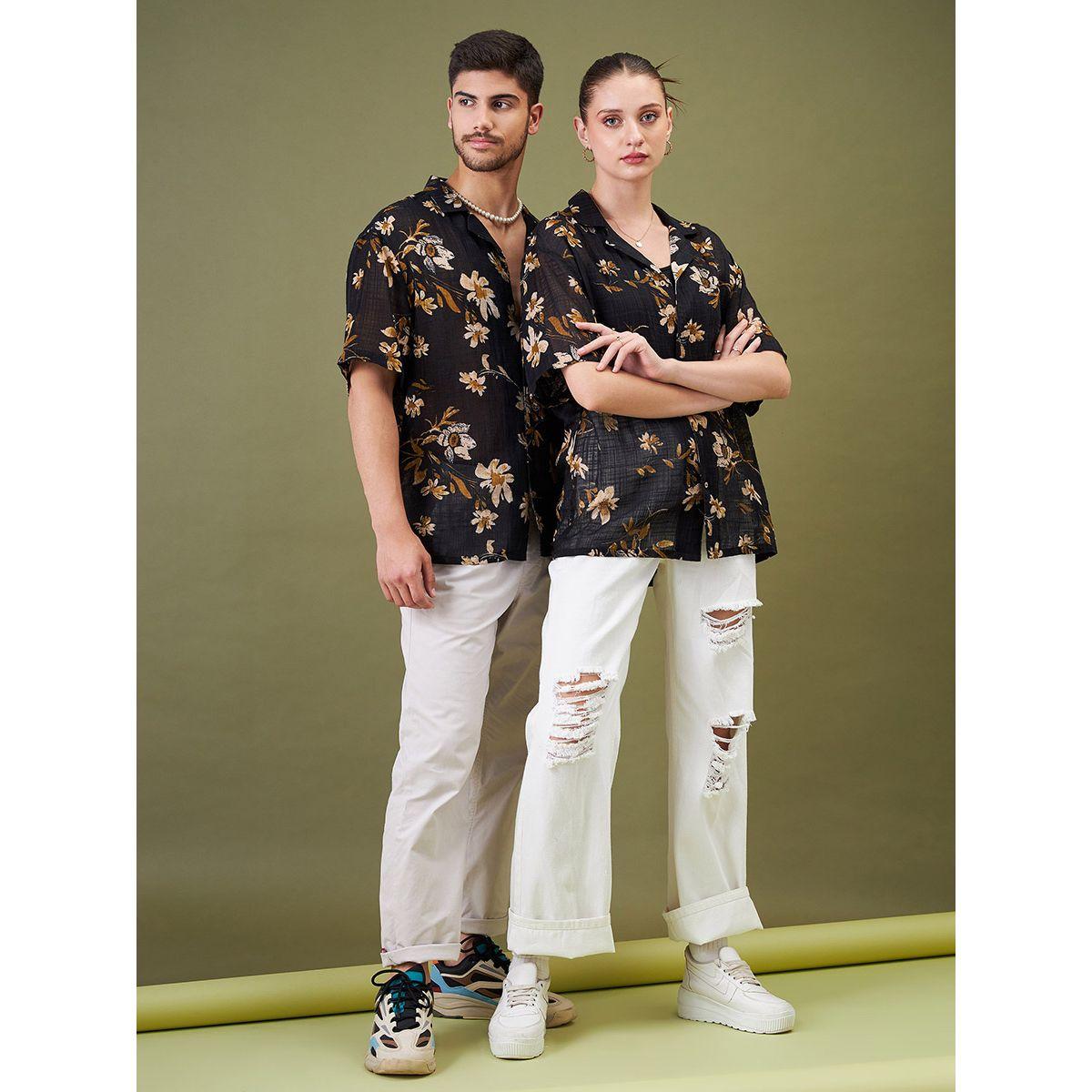 قميص بطبعة زهور وقصة مريحة ماسكلن ساسافراس × ستايلي-men-clothing-shirts-image-4