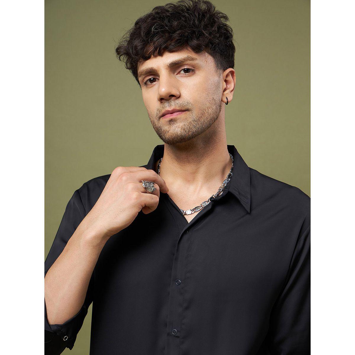 قميص ساتان بقصة مريحة ماسكلن ساسافراس × ستايلي-men-clothing-shirts-image-2