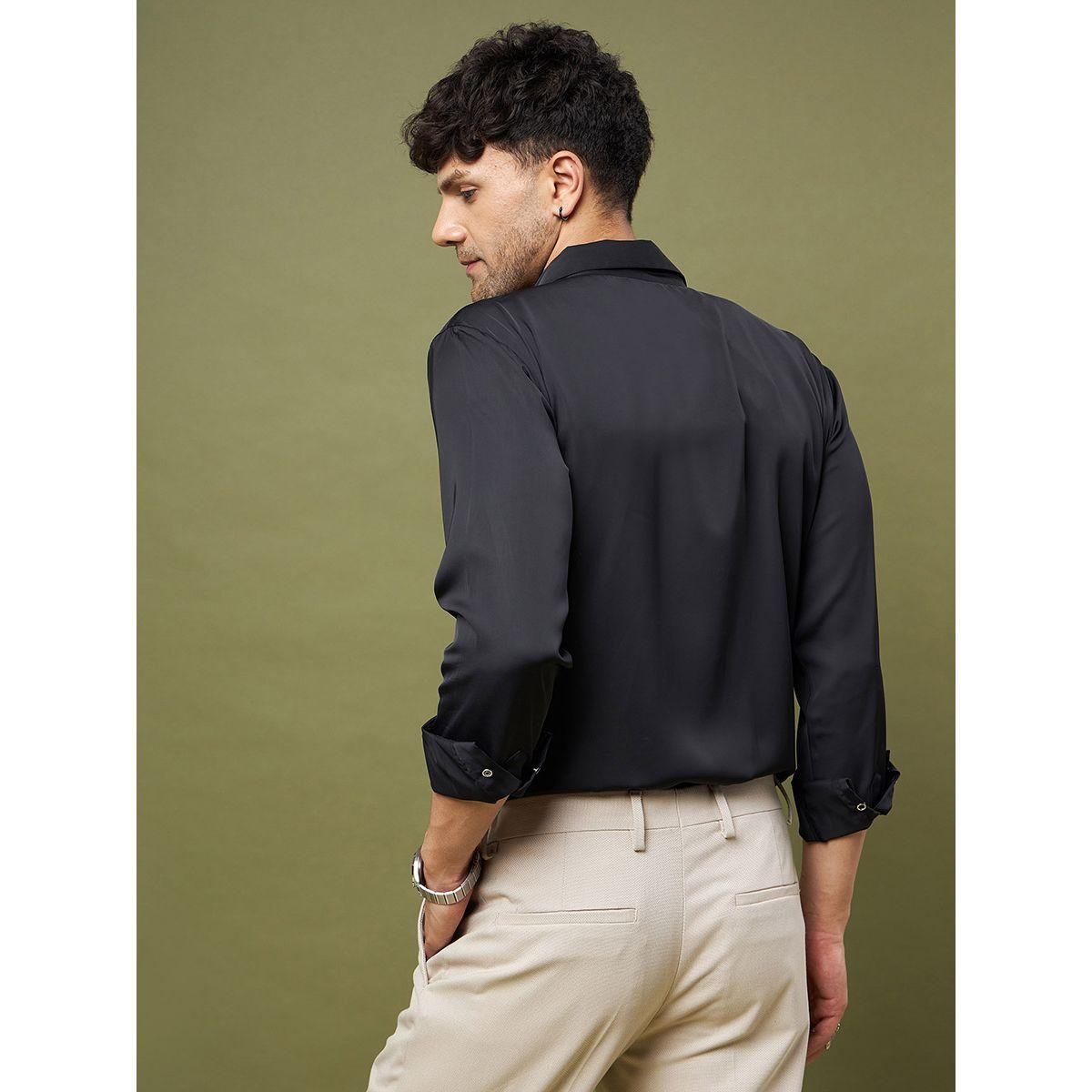 قميص ساتان بقصة مريحة ماسكلن ساسافراس × ستايلي-men-clothing-shirts-image-3
