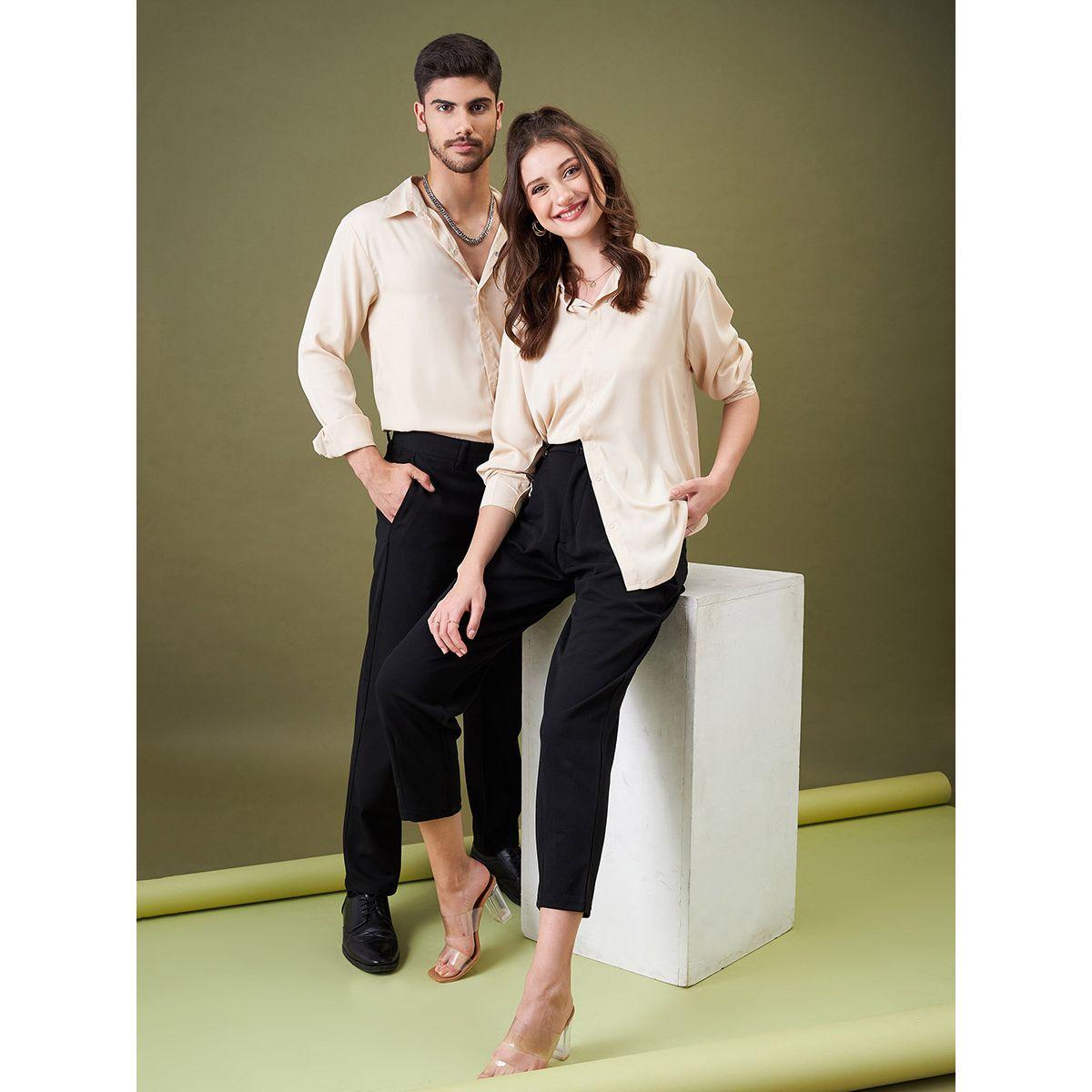قميص ساتان بقصة مريحة ماسكلن ساسافراس × ستايلي-men-clothing-shirts-image-4