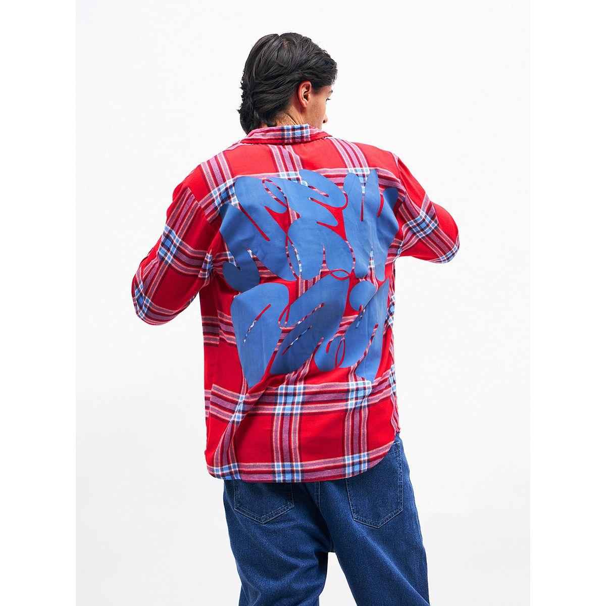 قميص كاجوال بقصة واسعة ماسكلن ساسافراس × ستايلي-men-clothing-shirts-image-1