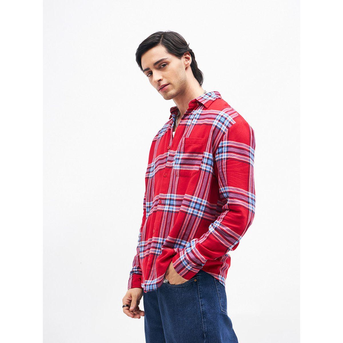 Mascln Sassafras X Styli Checked Back Print Oversized Shirt-men-clothing-shirts-image-3