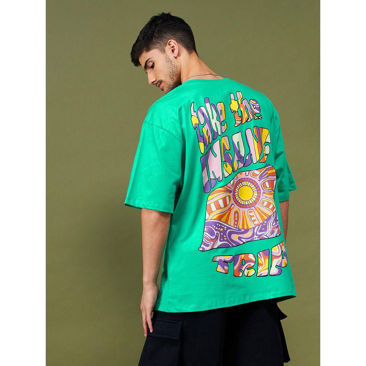 تيشيرت واسع مطبع بطبعة جرافيك ماسكلن ساسافراس × ستايلي-men-clothing-tshirtsandpolos-tshirts-image-1