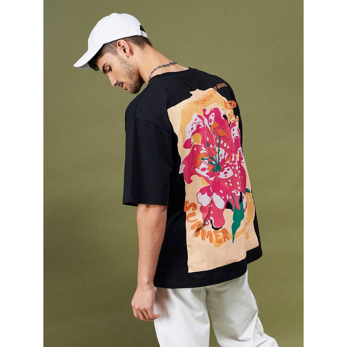 تيشيرت واسع بياقة دائرية ماسكلن ساسافراس × ستايلي-men-clothing-tshirtsandpolos-tshirts-image-1