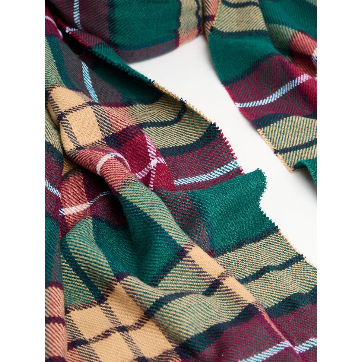 Styli Checked Scarf with Fringe Detail-women-winterwear-scarves-image-2