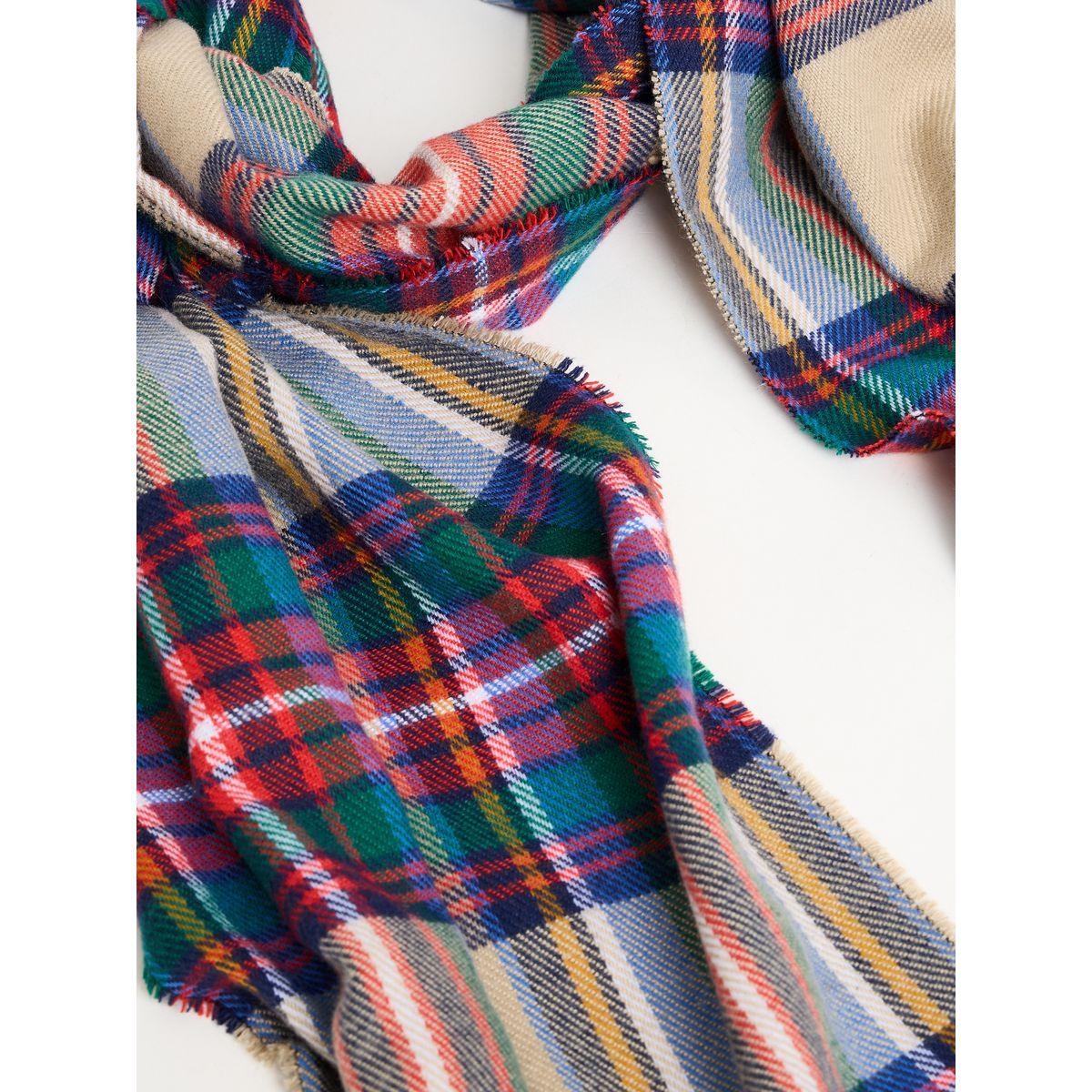 Styli Checked Scarf with Fringe Detail-women-winterwear-scarves-image-2