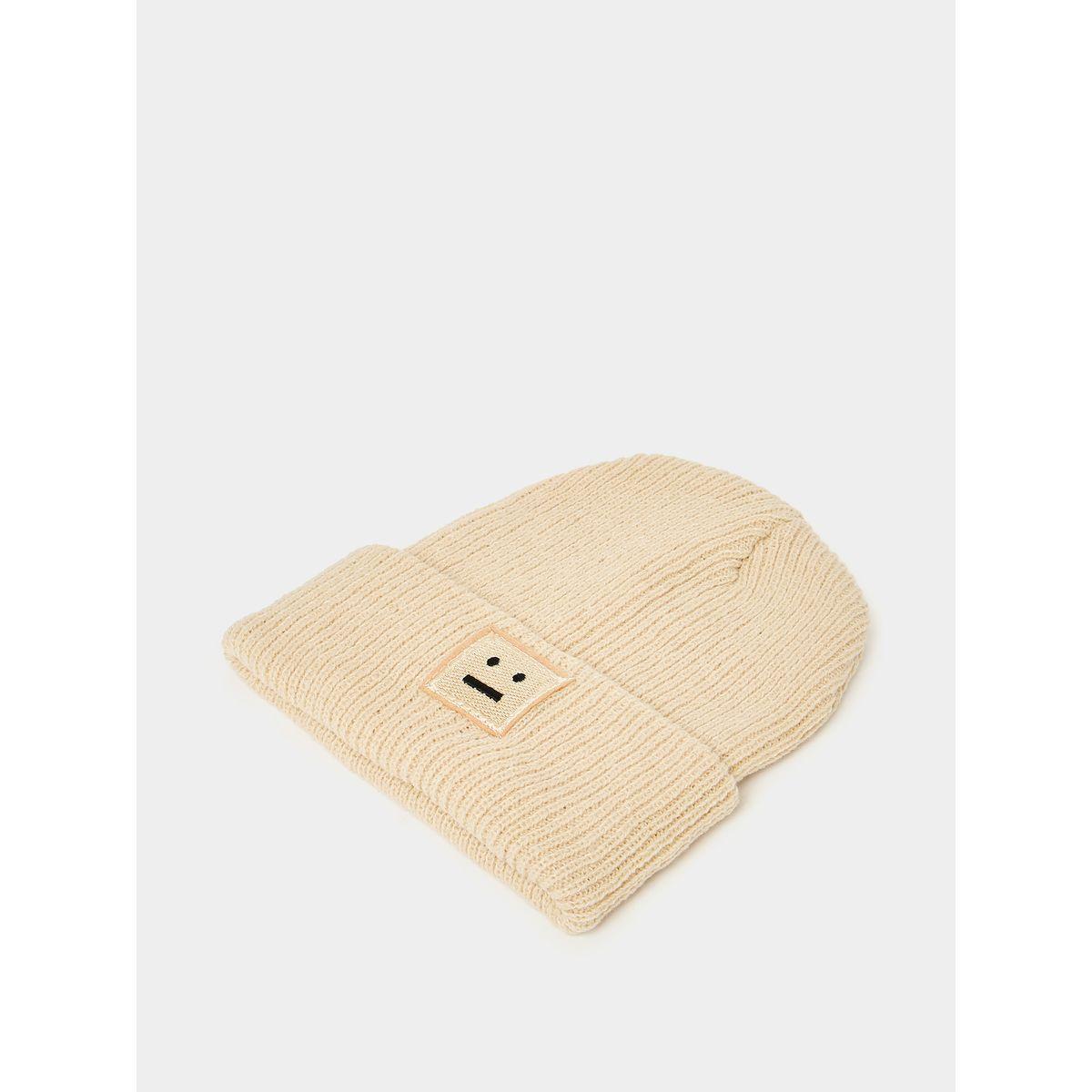 Styli Embroidered Detail Folded Knit Beanie-men-caps-image-1