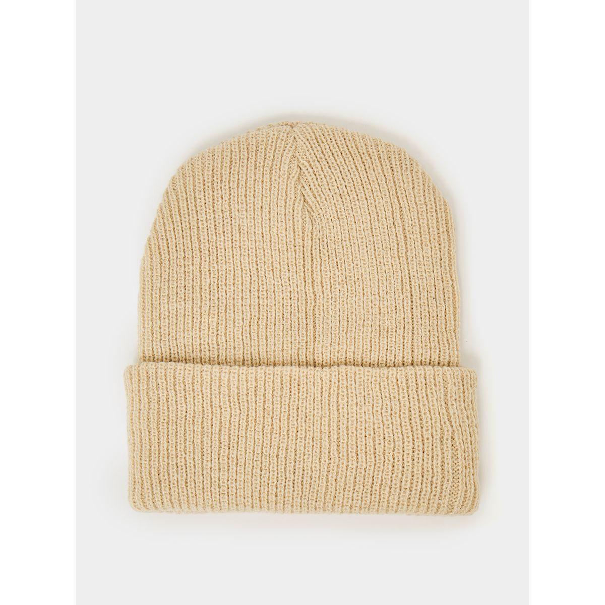 Styli Embroidered Detail Folded Knit Beanie-men-caps-image-4
