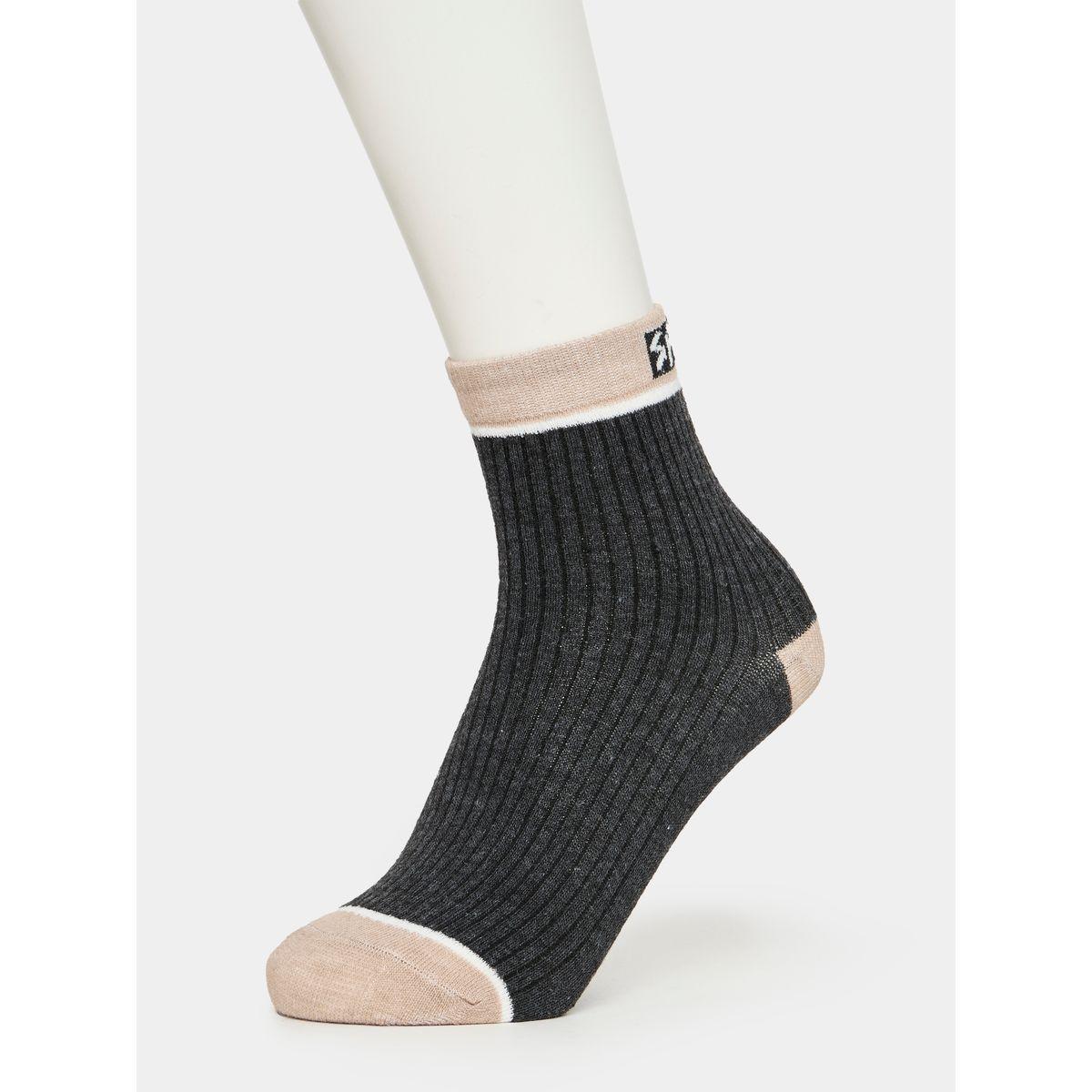 Styli Pack of 5 - Embroidered Patch Ribbed Detail Crew Socks-men-socks-image-4