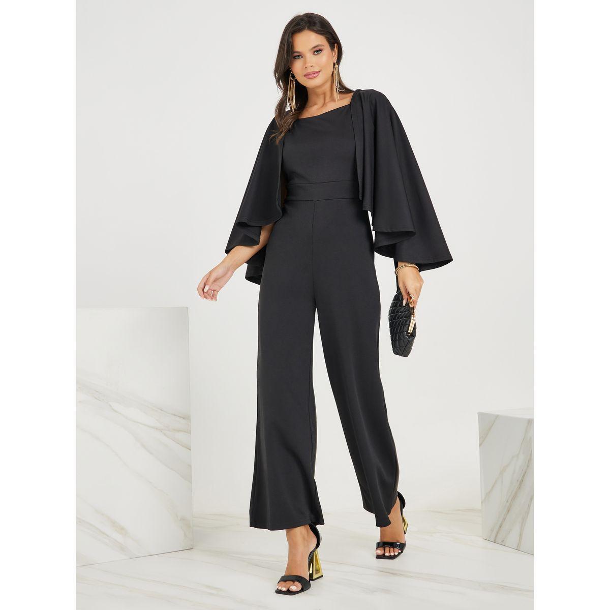 Styli Cape Sleeve Wide Leg Jumpsuit with Square Neck-women-clothing-jumpsuits-image-1