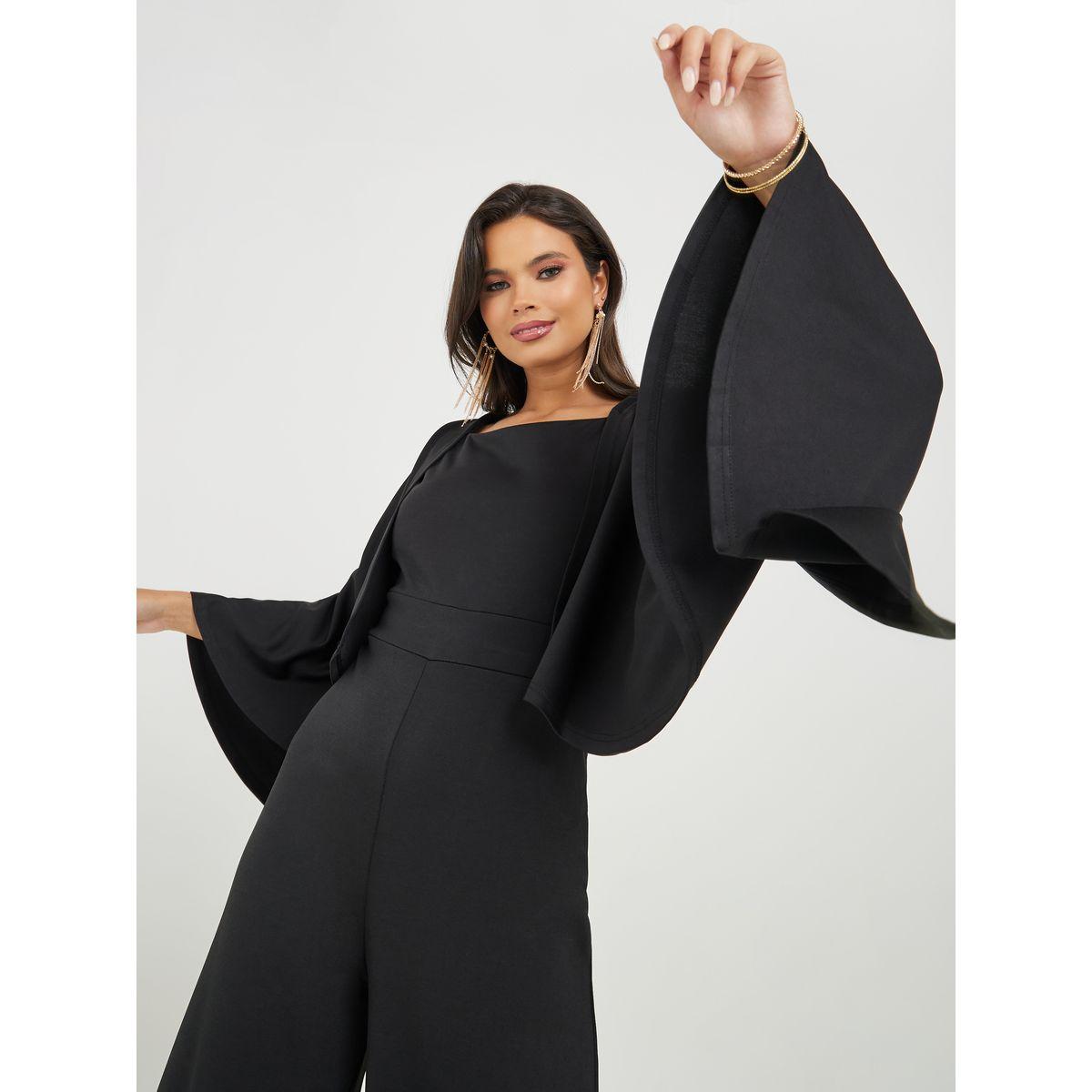 Styli Cape Sleeve Wide Leg Jumpsuit with Square Neck-women-clothing-jumpsuits-image-2
