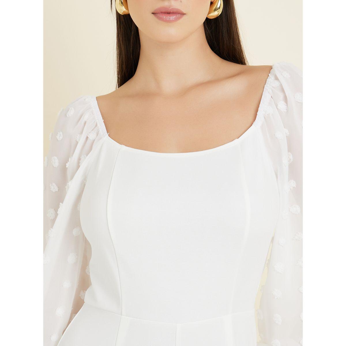 Styli Straight Leg Ponte Jumpsuit with Dobby Volume Sleeves-women-clothing-jumpsuits-image-4