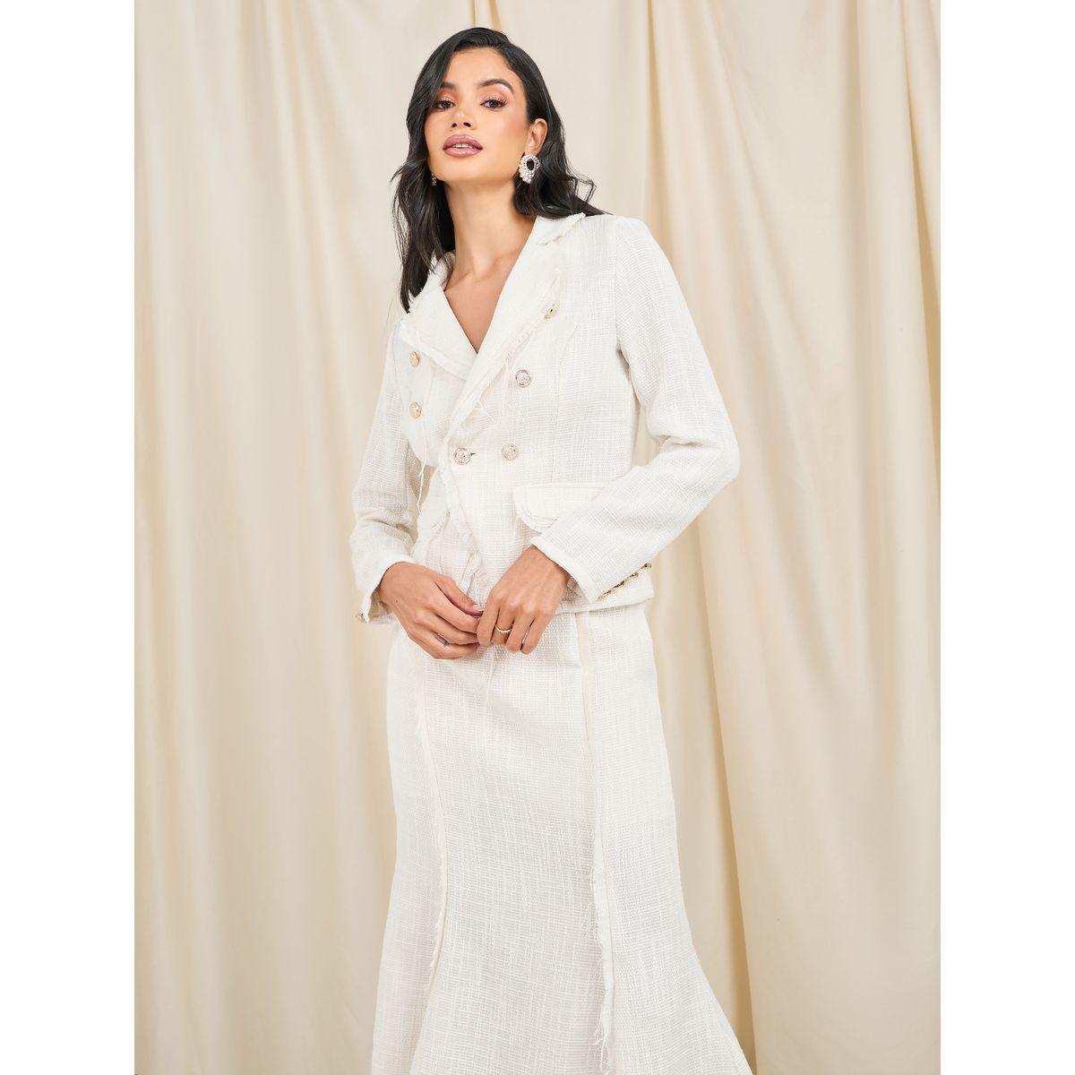 طقم منسق من تنورة ميدي وبليزر تويد-women-clothing-coordsets-image-2