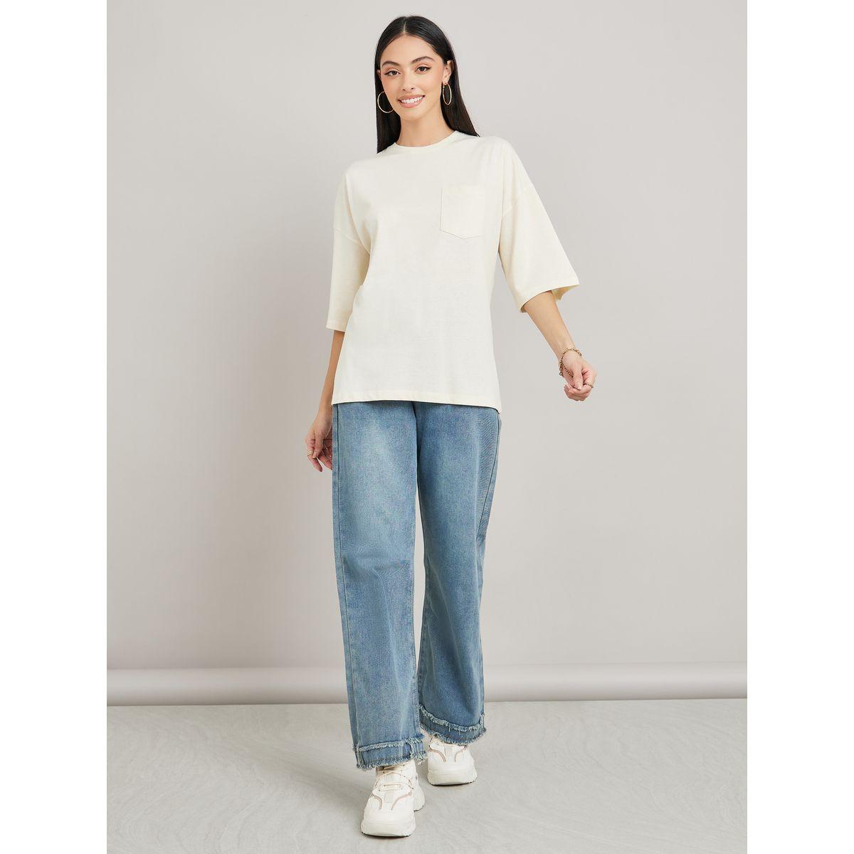 Styli Peanuts Oversized Back Print Drop Shoulder Longline T-Shirt-women-clothing-tshirts-image-2