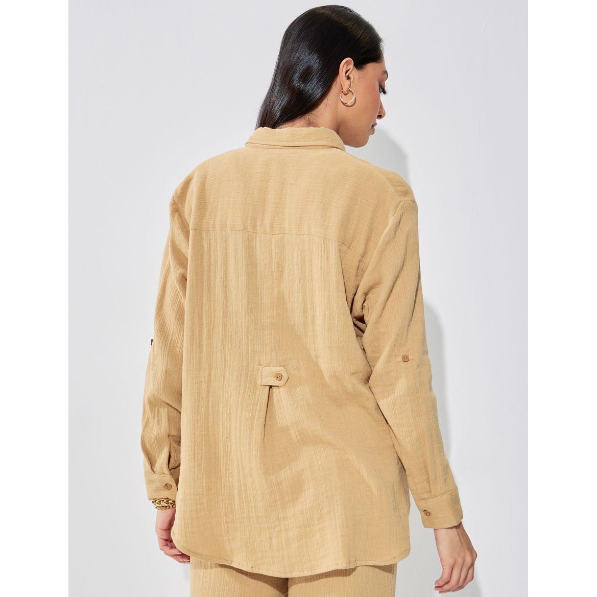 Oversized Crinkle Textured Shirt with Roll Up Sleeves-women-clothing-shirtsandblouses-shirts-image-5
