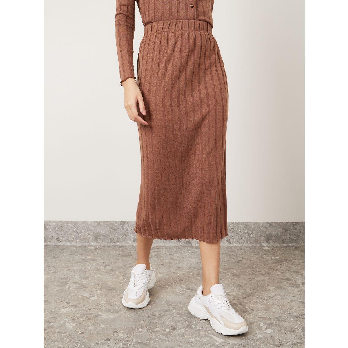 تنورة ميدي بتفاصيل مضلعة-women-clothing-bottoms-skirts-image-2