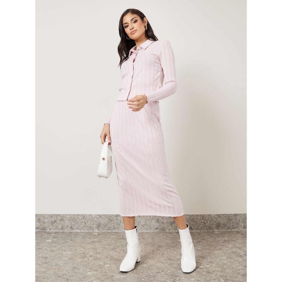 Styli Ribbed Knit High Rise Midi Skirt-women-clothing-bottoms-skirts-image-1
