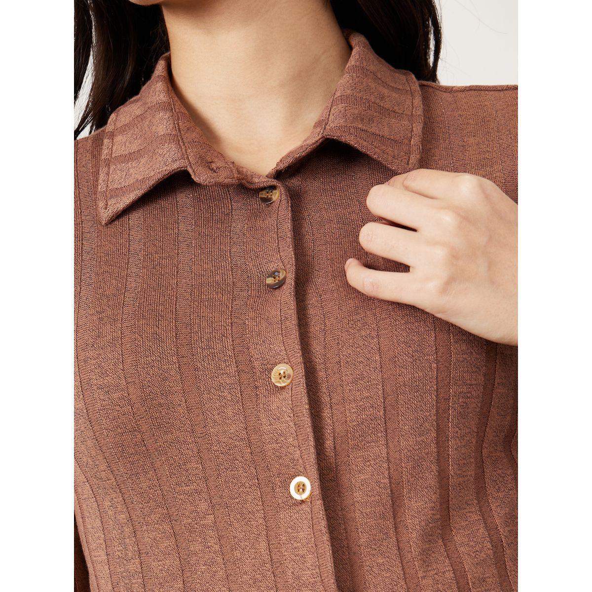 Styli Soft Touch Ribbed Knit Top with Button Placket-women-clothing-shirtsandblouses-blouses-image-3