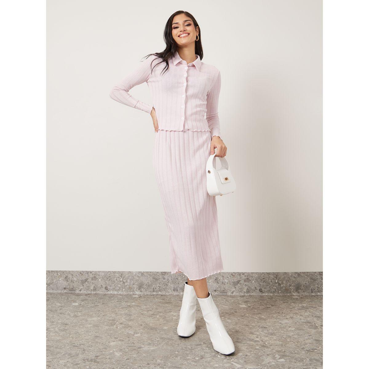 Styli Soft Touch Ribbed Knit Top with Button Placket-women-clothing-shirtsandblouses-blouses-image-1