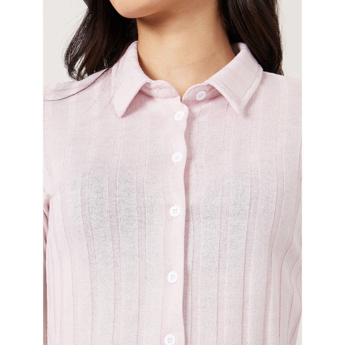 بلوزة محبوكة بتفاصيل مضلعة-women-clothing-shirtsandblouses-blouses-image-3