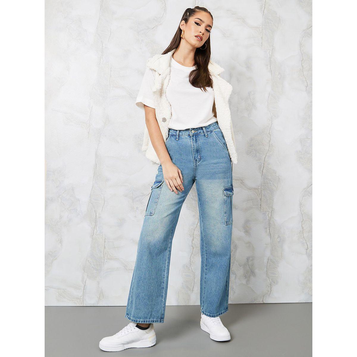 جينز كارجو بأرجل واسعة-women-clothing-bottoms-jeans-image-1