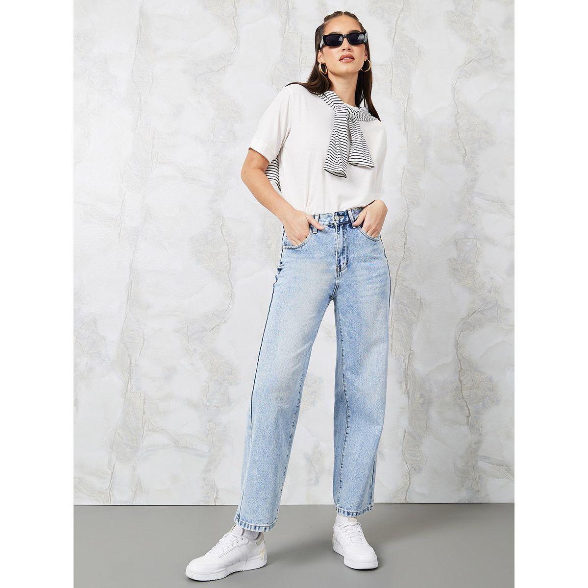 Styli Mid Rise Washed Straight Fit Jeans-women-clothing-bottoms-jeans-image-1