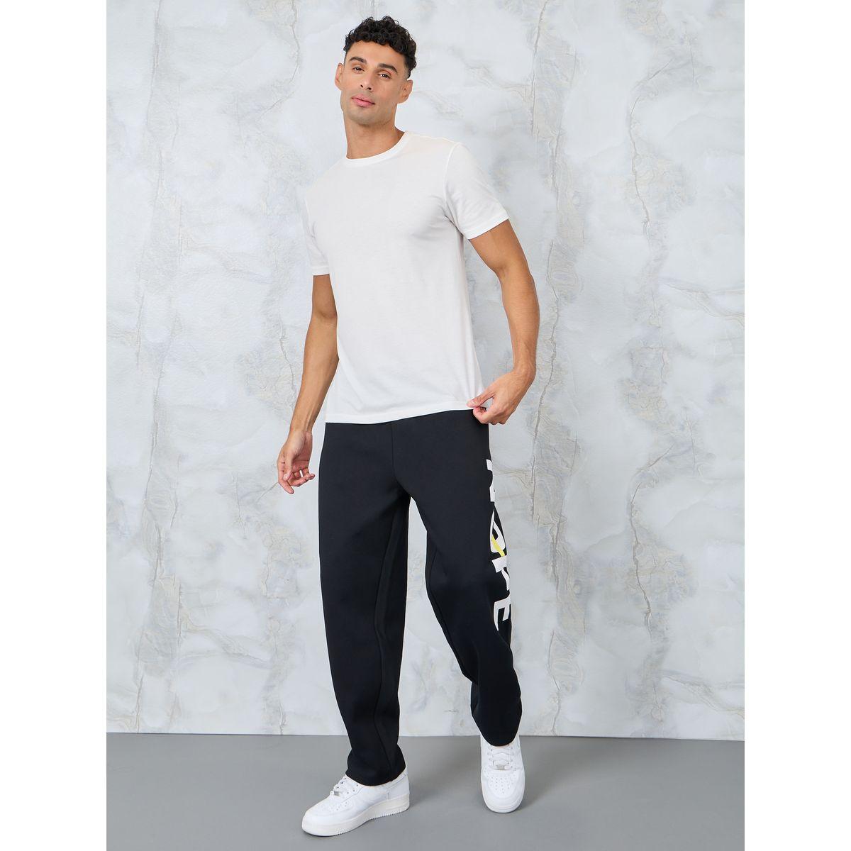 Styli Slogan Print Relaxed Fit Bonded Fleece Jogger-men-clothing-bottoms-joggers-image-1