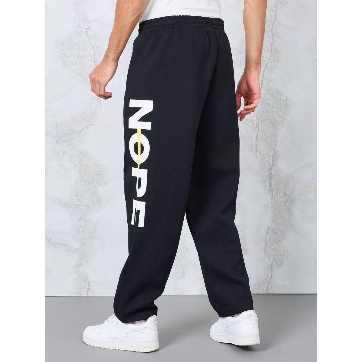 Styli Slogan Print Relaxed Fit Bonded Fleece Jogger-men-clothing-bottoms-joggers-image-4