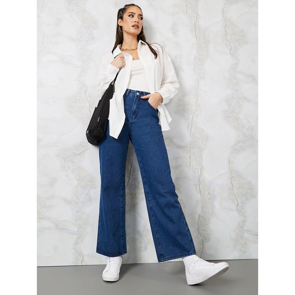 Styli High Rise Wide Leg Jeans with Belt Loops-women-clothing-bottoms-jeans-image-1