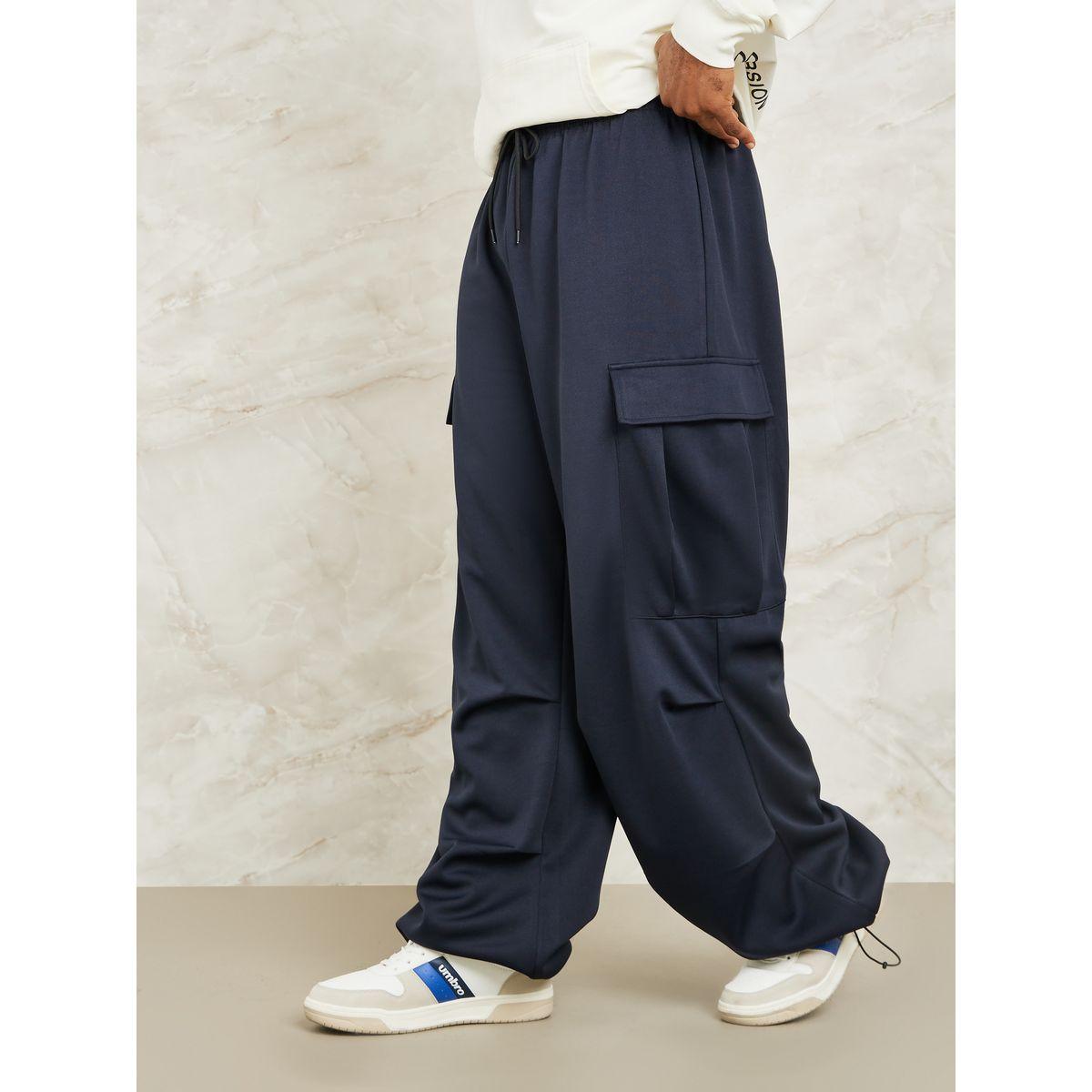 Styli Wide Leg Terry Cargo Pants-men-clothing-bottoms-joggers-image-1