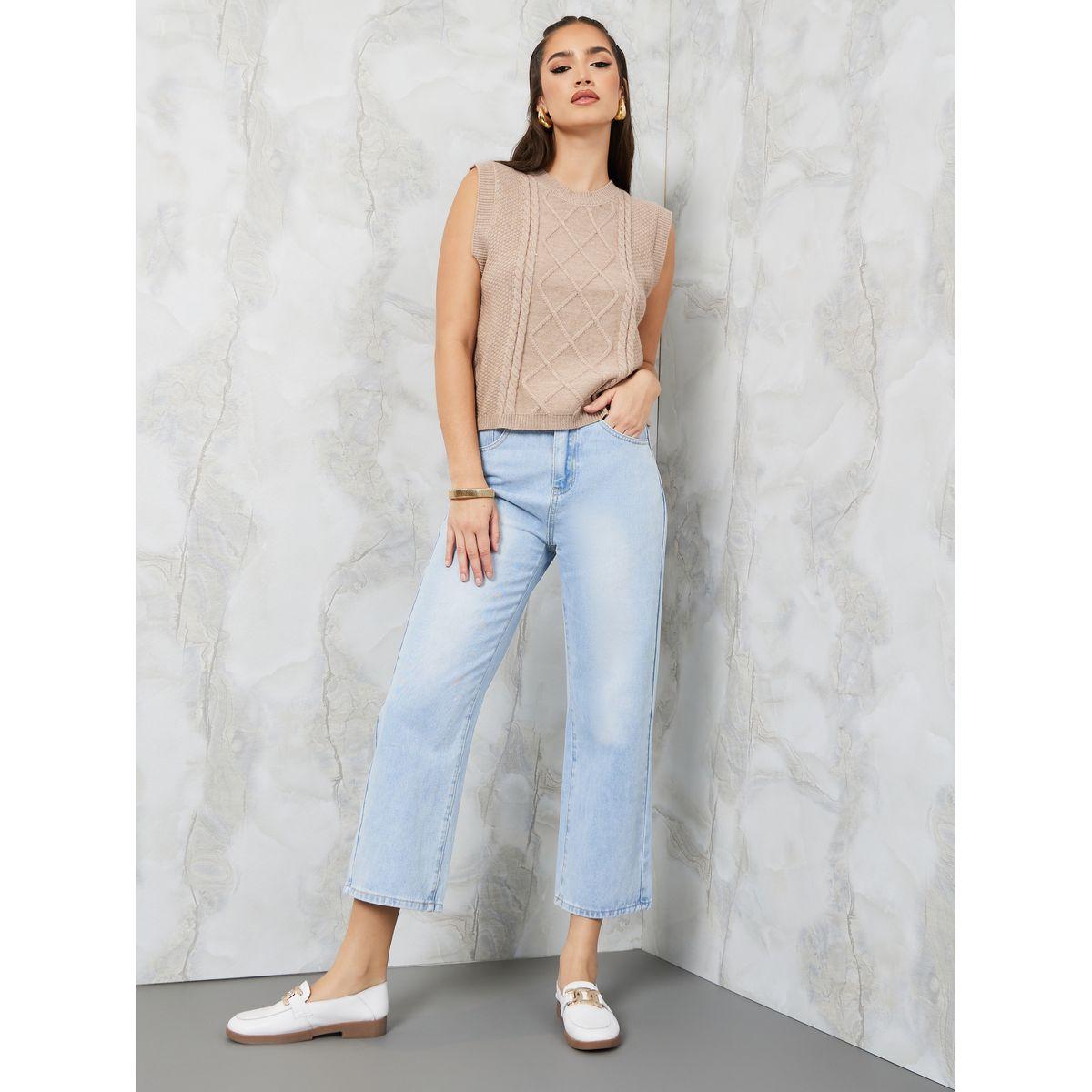 Styli Mid Rise Straight Fit Cropped Jeans-women-clothing-bottoms-jeans-image-1
