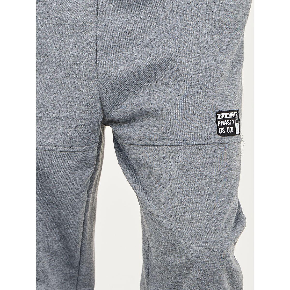 جوغر ميلانج مزين بشارة مع حواف بأساور-men-clothing-bottoms-joggers-image-5