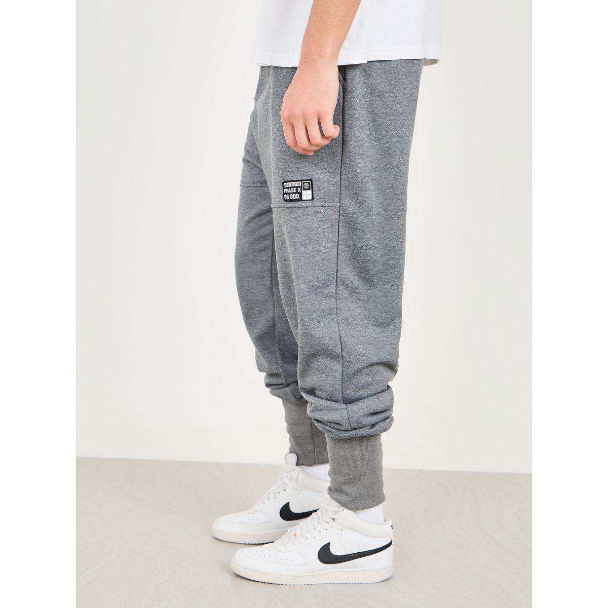 جوغر ميلانج مزين بشارة مع حواف بأساور-men-clothing-bottoms-joggers-image-6