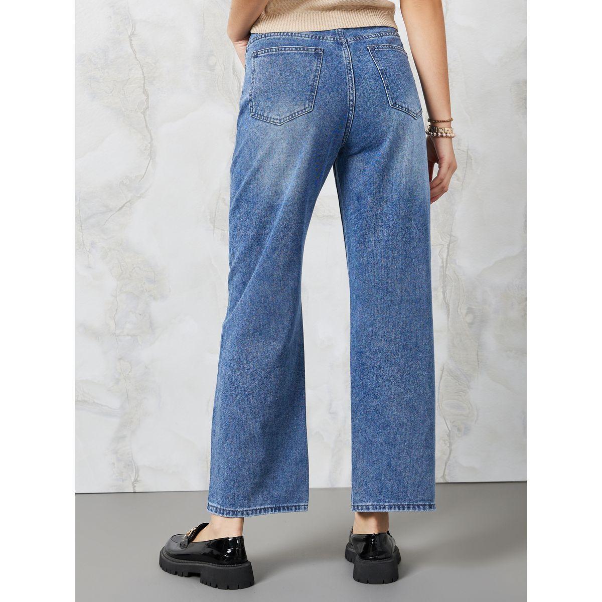 جينز واسع الأرجل بتفاصيل باهتة-women-clothing-bottoms-jeans-image-4