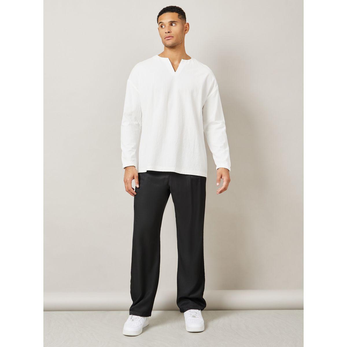 Styli Solid Relaxed Fit Pants with Fold Pleats-men-clothing-bottoms-trousersandchinos-trousers-image-2