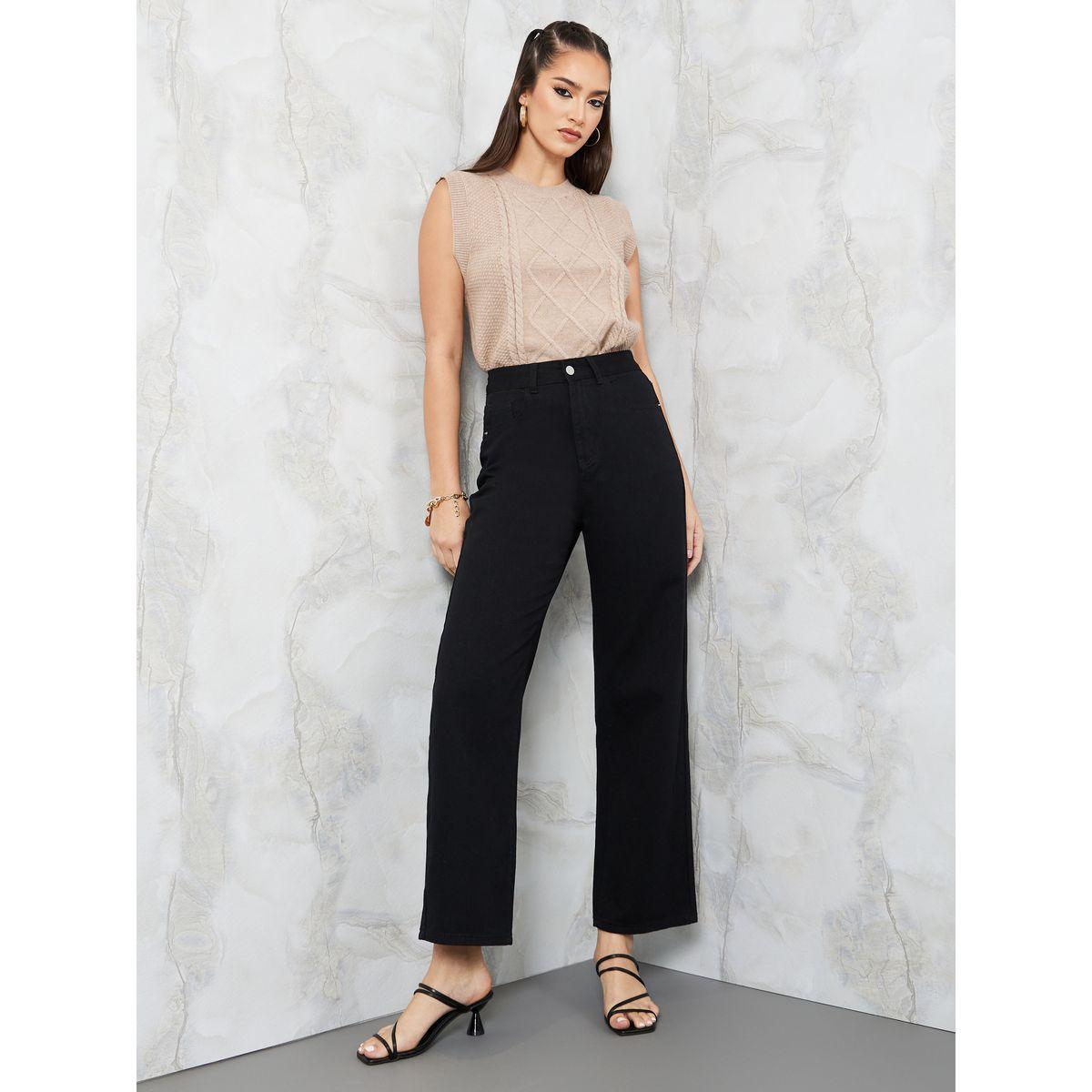 جينز بقصة مستقيمة وفتحات حزام-women-clothing-bottoms-jeans-image-1